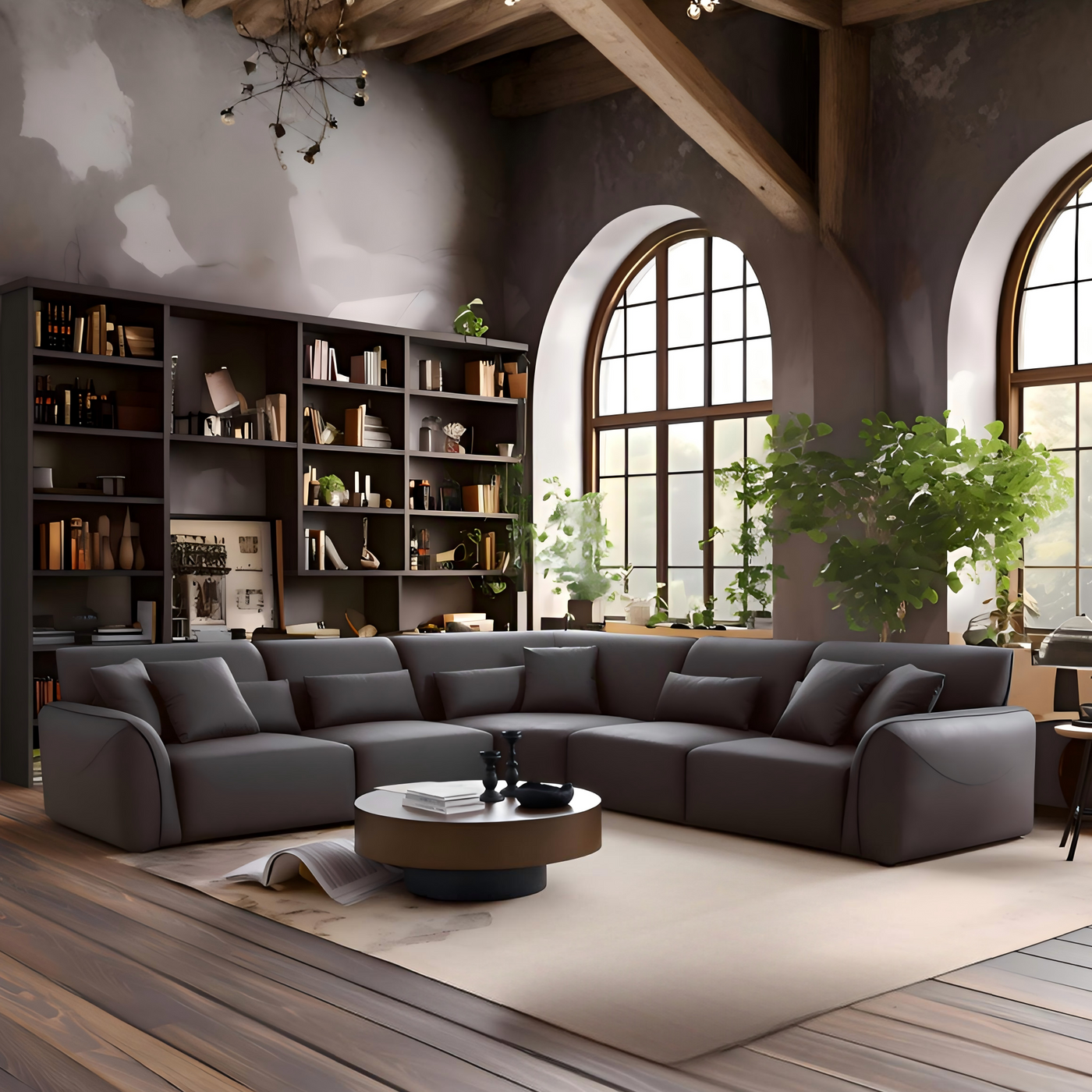 Milano Moda Minimalist Black Corner Sofa