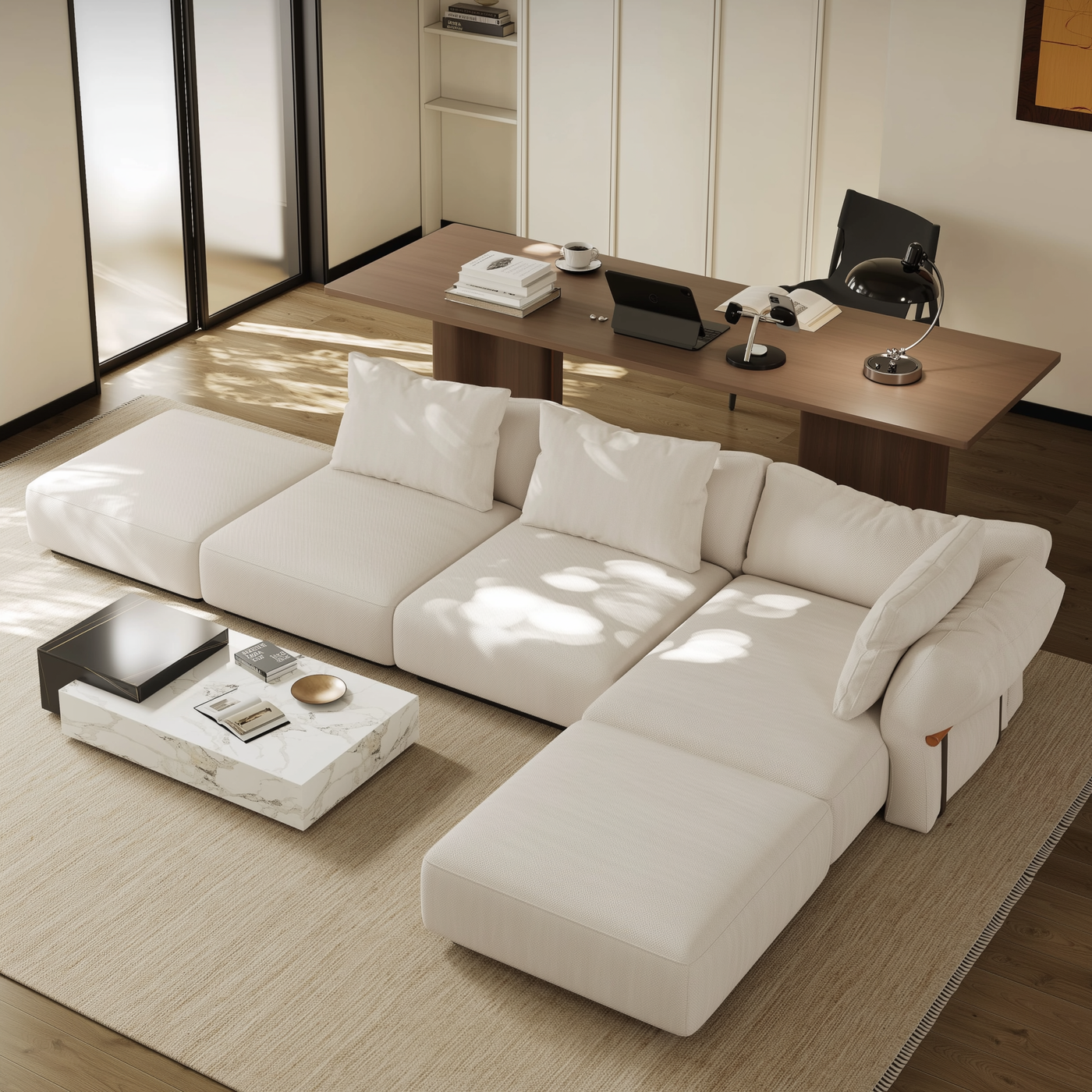 Crestview Modular Sectional Sofa-Beige