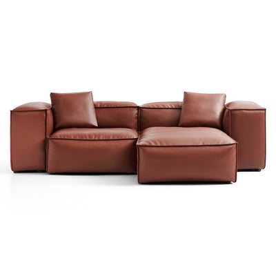 Flex Modular Brown Genuine Leather Sectional-Brown-105.5″-High