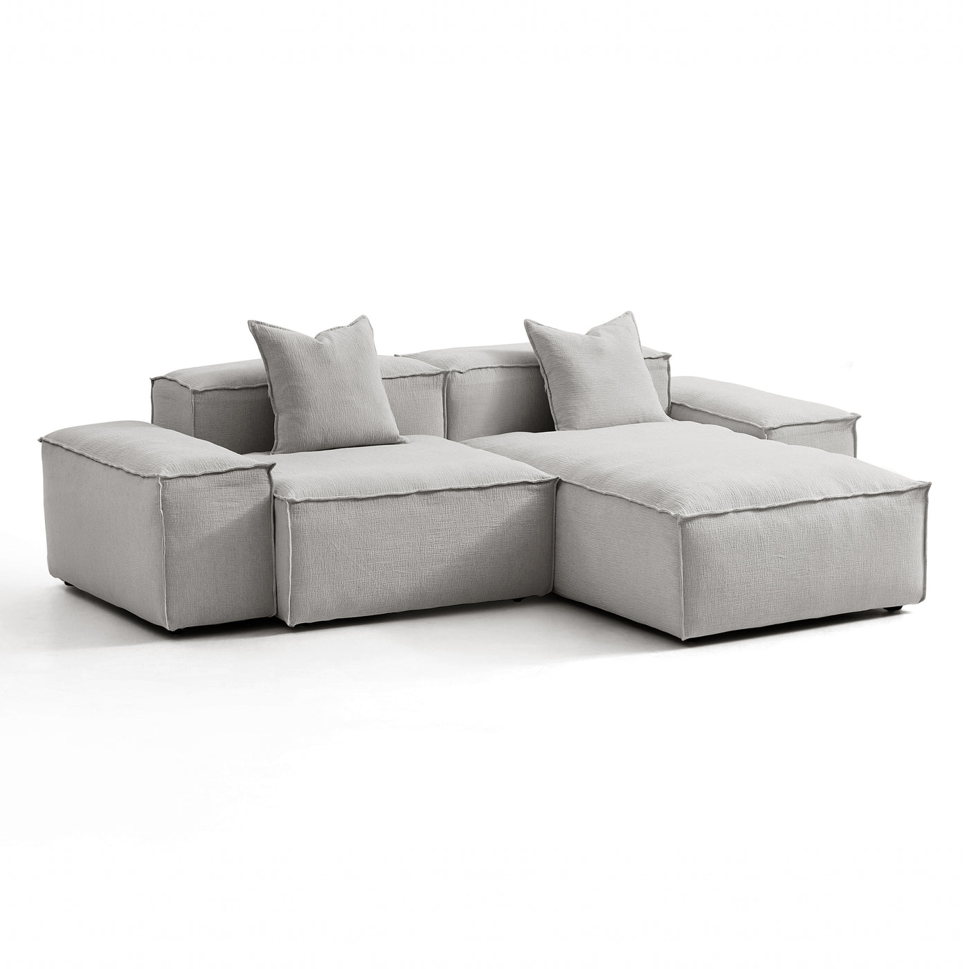 Freedom Modular Khaki Sectional Sofa-Gray-Low-106.3″