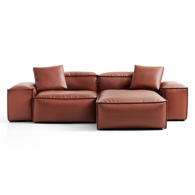 Flex Modular Brown Genuine Leather Sectional-Brown-105.5″-Low