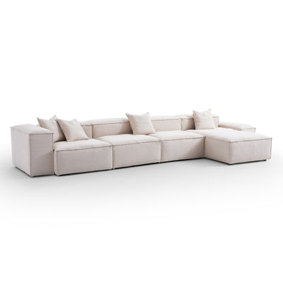 Freedom Modular Khaki Sectional Sofa-Khaki-106.3″-High & Low