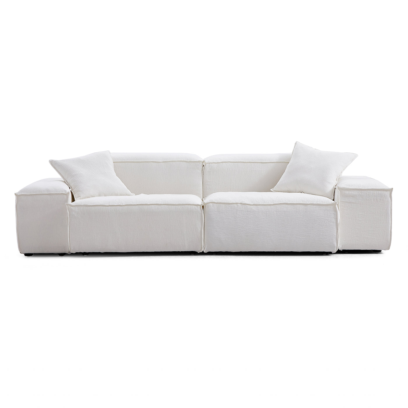 Freedom Modular White Sofa-White-106.3″-Low