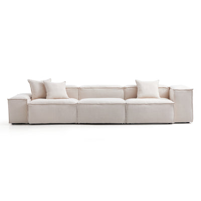 Freedom Modular White Sofa-Khaki-181.1″-Low & High