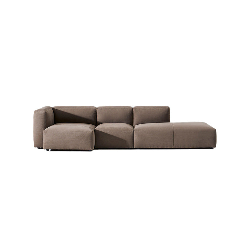 Geometry Minimalist Sectional-Brown-Facing Left-124″