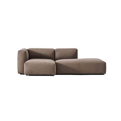 Geometry Minimalist Sectional-Brown-Facing Left-96.5″