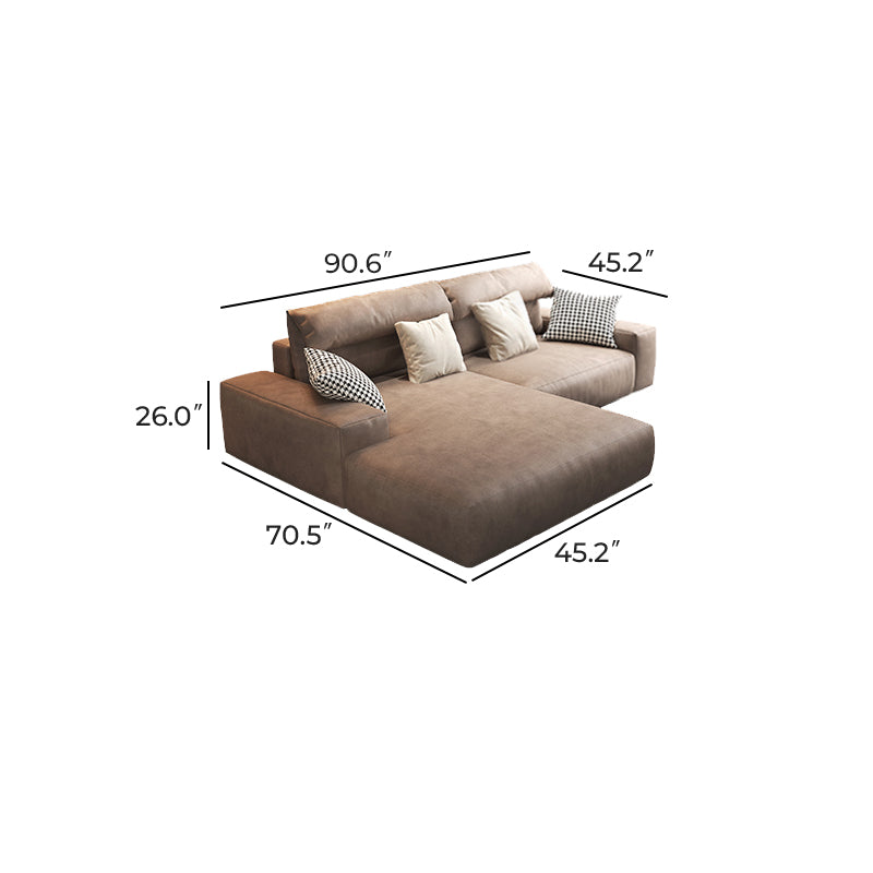 Chestnut Sectional-Brown-90.6"-Facing Left