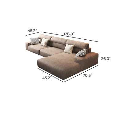 Chestnut Sectional-Brown-126.0"-Facing Right