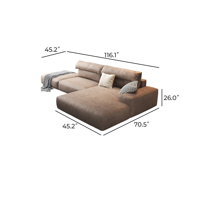 The Chestnut Sofa and Ottoman-Brown-116.1"Chaise Facing Right