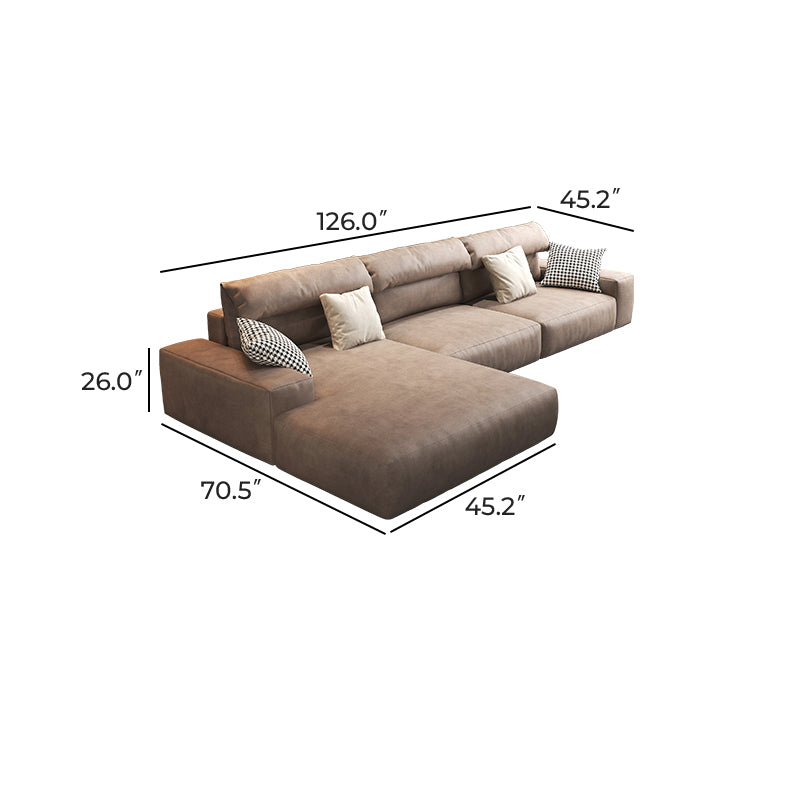 Chestnut Sectional-Brown-126.0"-Facing Left