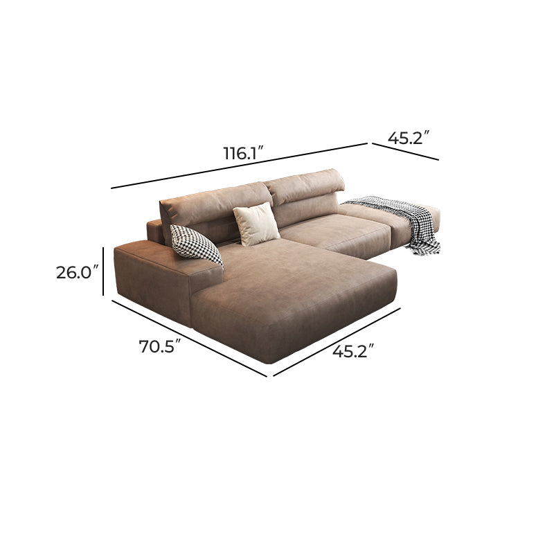 The Chestnut Sofa and Ottoman-Brown-116.1"Chaise Facing Left