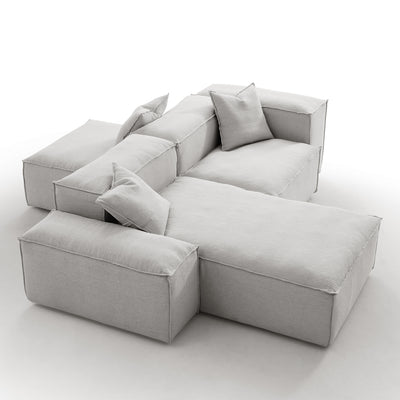 Freedom Modular White Double Sided Sectional Sofa-Gray-106.3″-Low & High
