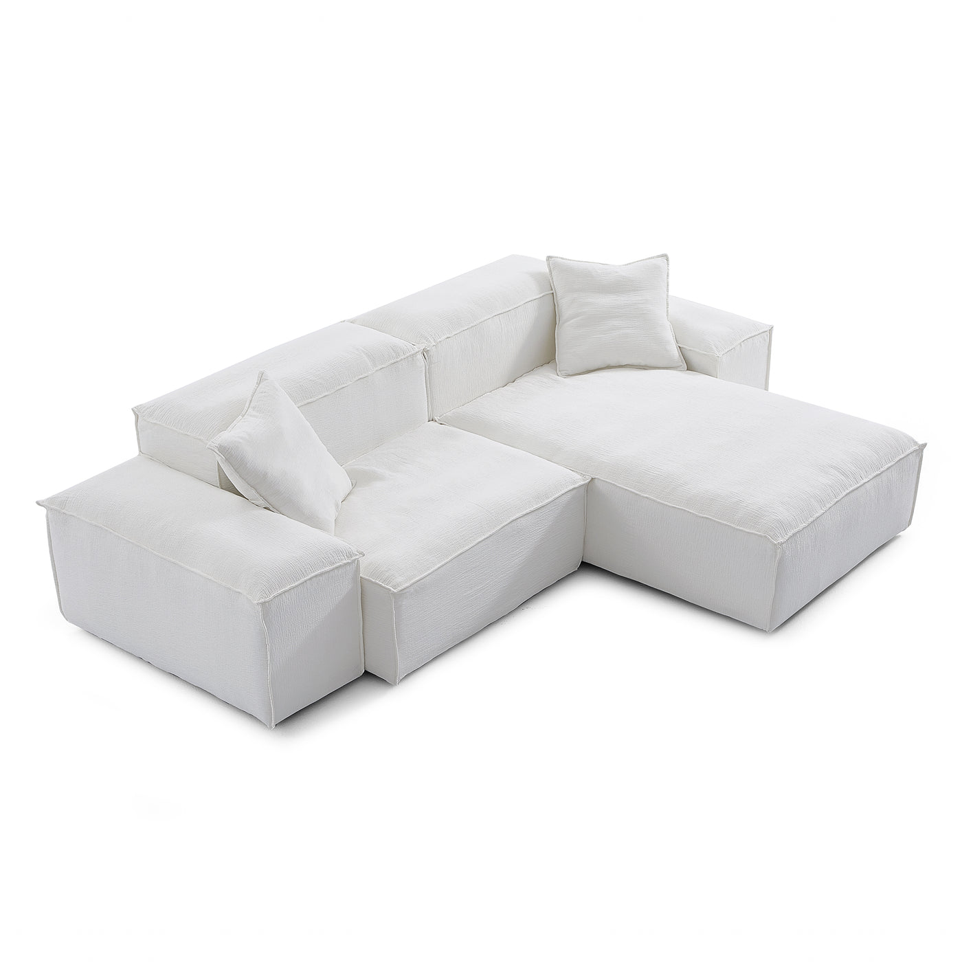Freedom Modular White Sectional Sofa-White-Low-106.3″