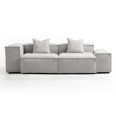 Freedom Modular White Sofa-Gray-106.3″-Low & High