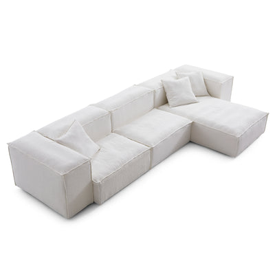 Freedom Modular White Sectional Sofa-White-High-143.7″
