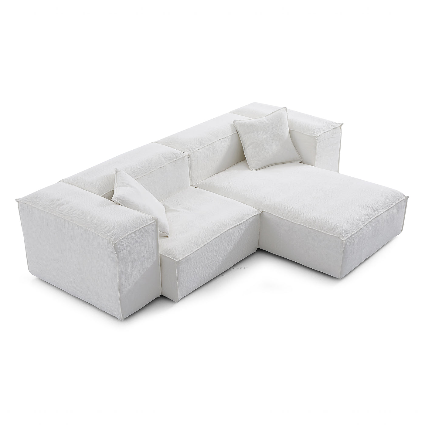 Freedom Modular White Sectional Sofa-White-High-106.3″