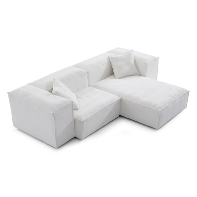 Freedom Modular Khaki Sectional Sofa-White-Low-106.3″