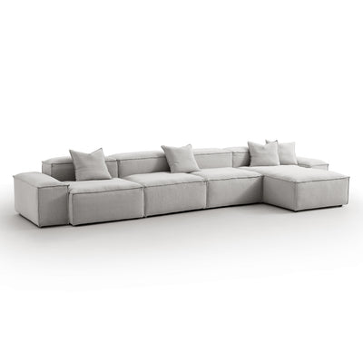 Freedom Modular Khaki Sectional Sofa-Gray-181.1"-Low