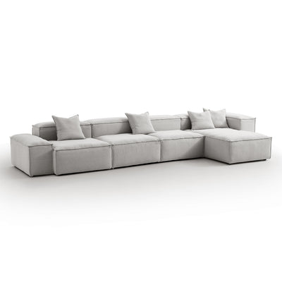 Freedom Modular Gray Sectional Sofa-Gray-181.1″-Low & High