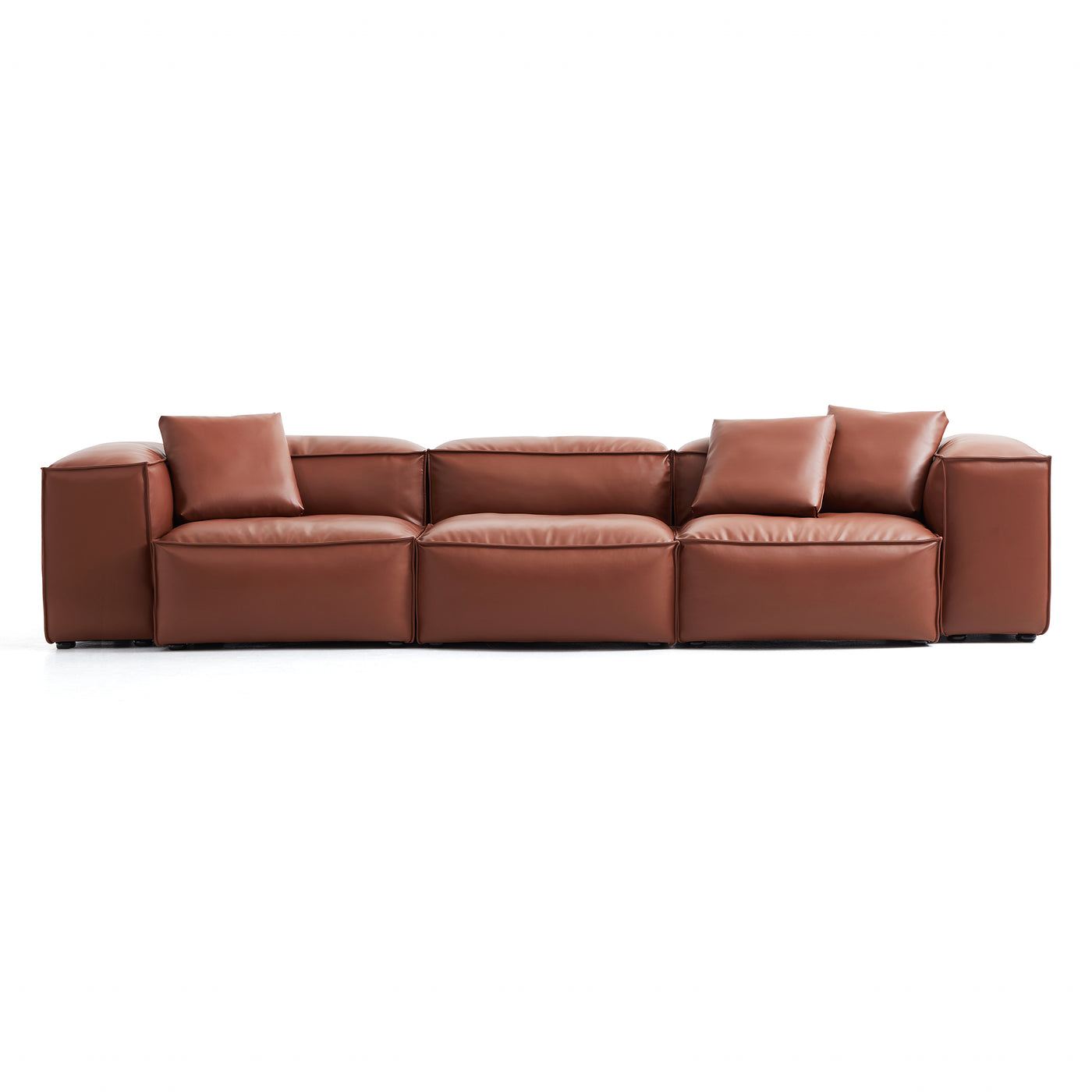 Flex Modular Brown Genuine Leather Sofa