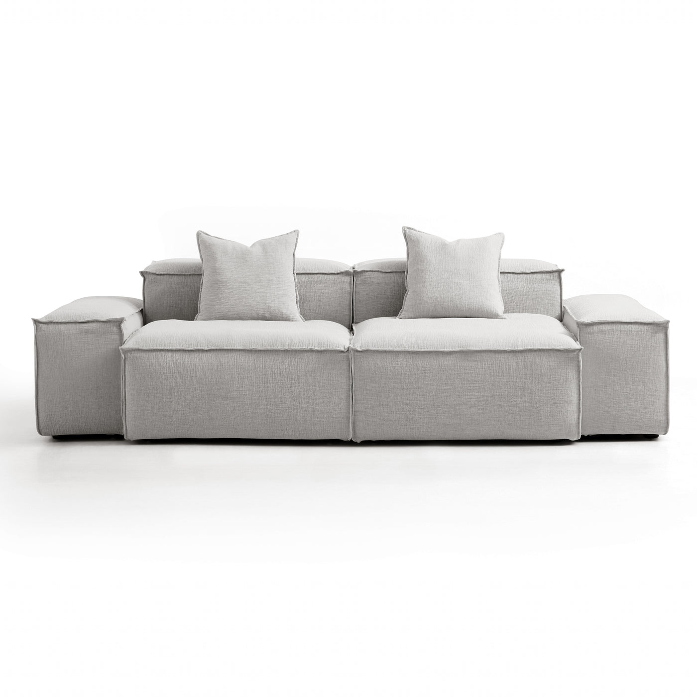 Freedom Modular White Sofa-Gray-106.3″-Low