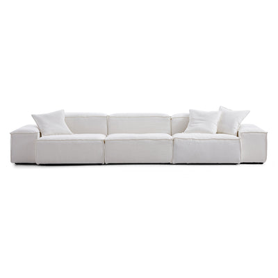 Freedom Modular Khaki Sofa-White-Low-143.7″