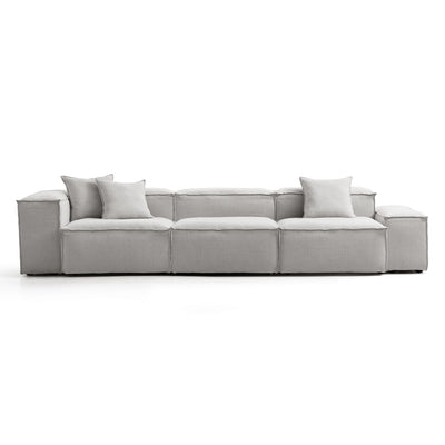Freedom Modular White Sofa-Gray-143.7″-Low & High