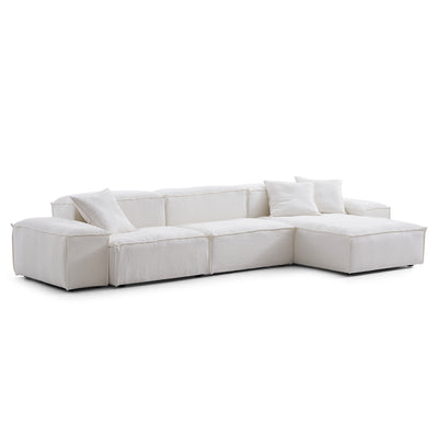 Freedom Modular White Sectional Sofa-White-Low-143.7″